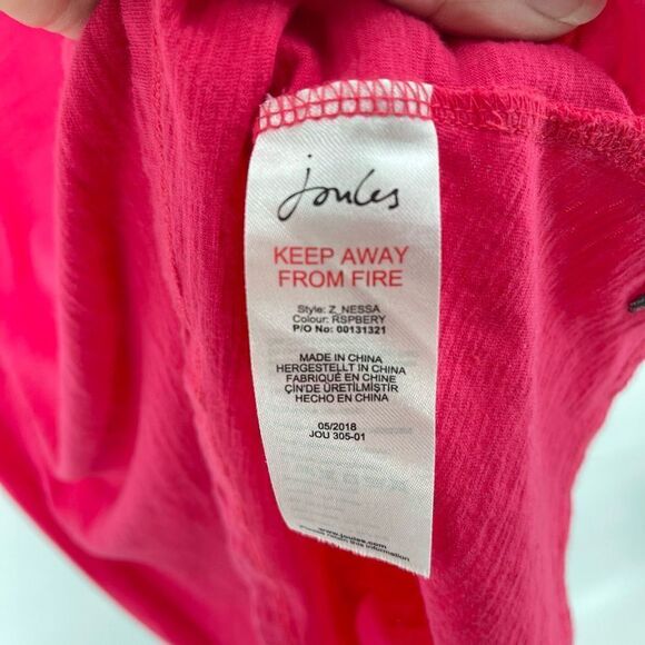 Joules Nessa hot pink tee t shirt shirt sleeve burnout 6 medium EUC - Picture 6 of 11